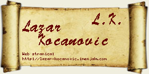 Lazar Kocanović vizit kartica